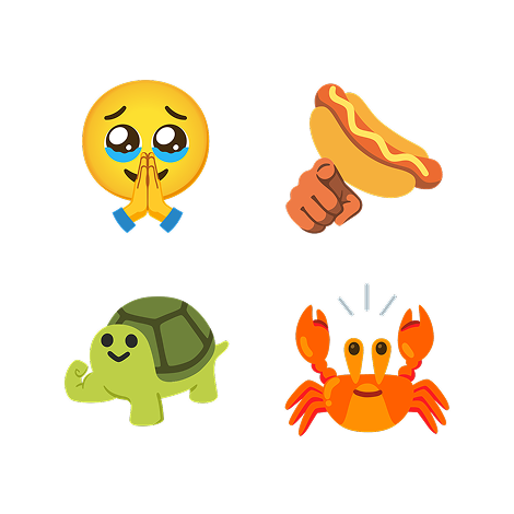 An Emoji Kitchen sticker that is the eyebrow emoji combined with a muscle emoji.